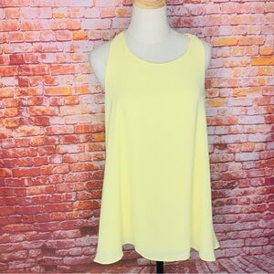 Yellow Sleeveless Chiffon Swing Blouse